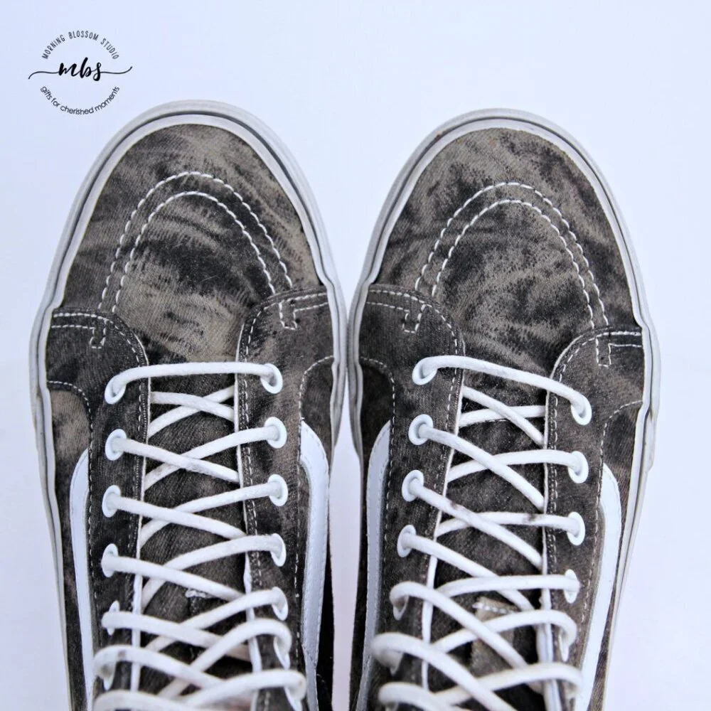 Vans Unisex SK8-Hi Slim Acid‎ Wash Studs Gray Silver Men 8 Women 9.5